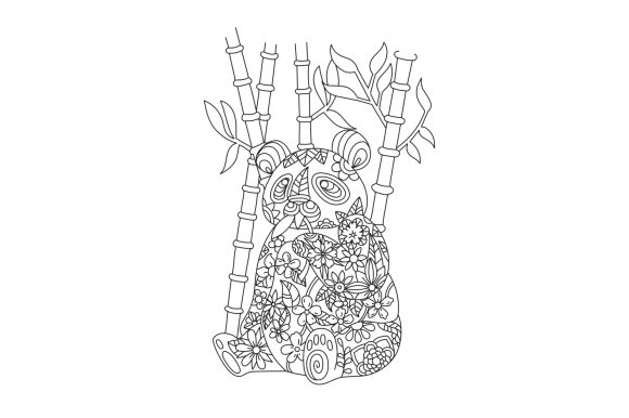 Adult Coloring Page, Panda Coloring Pages Adult Craft Cut File By Creative Fabrica Crafts