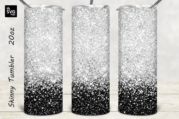 Black and Silver Glitter Tumbler Graphic Crafts By thSVGpage