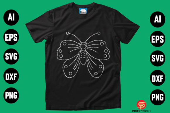 Butterfly Rhinestone Design Graphic T-shirt Designs By ashrafulisam64