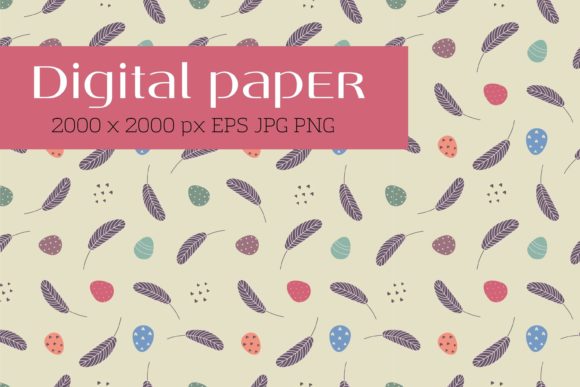 Easter Eggs Digital Seamless Paper Graphic Patterns By Art's and Patterns