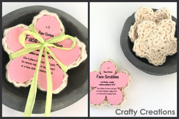 Flower-shaped Face Scrubby Graphic Crochet Patterns By Crafty Creations
