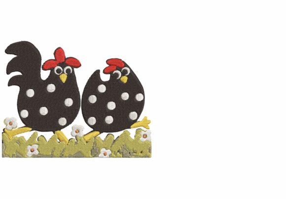 Polka Dot Chickens Bauernhoftiere Stickereidesign Von Designs By Michele