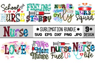 Nurse Sublimation Bundle Graphic Print Templates By Retro