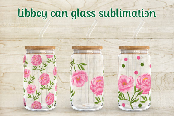 Flower Libbey Can Glass Sublimation Gráfico Artesanato Por Svetlanakrasdesign