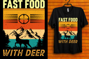 Fast Food with Deer Grafika Rękodzieła Przez Custom T-Shirt Design 1