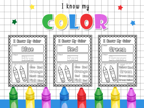 I Know My Color Worksheets for Kids Graphic K By Happy Kiddos