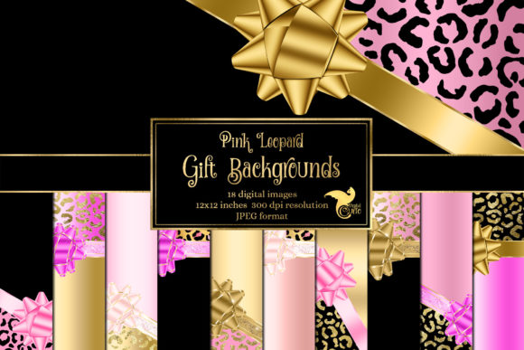 Pink Leopard Gift Backgrounds Graphic Illustrations By Digital Curio