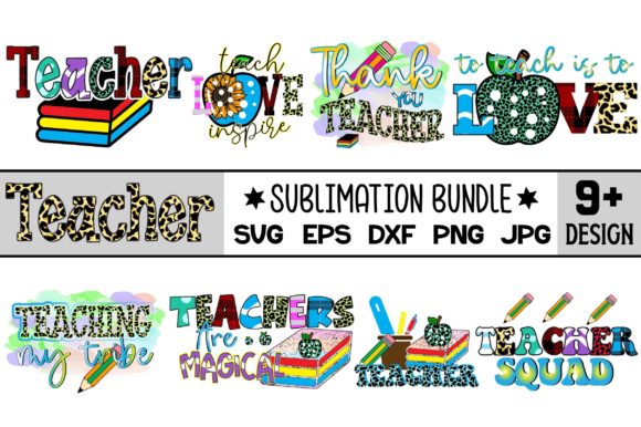 Teacher Sublimation Bundle Graphic Print Templates By Retro