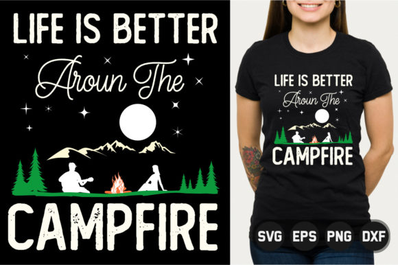 Life is Better Around the Campfire Grafik T-shirt Designs Von Md Shahjahan