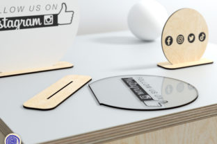 Social Media Sign - 3 Sizes - Laser Cut Graphic 3D SVG By Cutwood 2