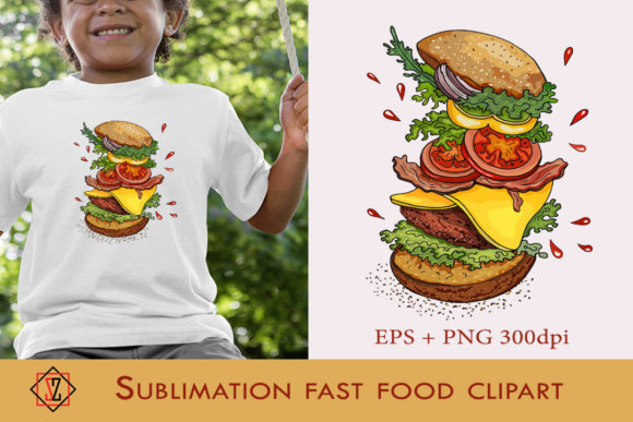 Sublimation Fast Food Clipart. Graphic Illustrations By Светлана Зиновьева