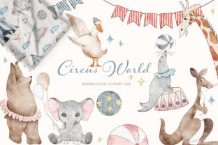 Watercolor Circus World Clipart Pattern Graphic Illustrations By patipaintsco 1