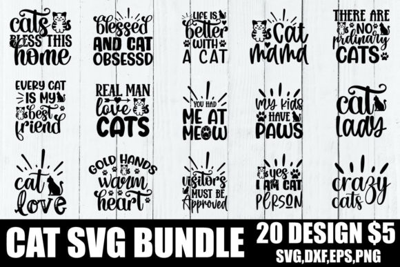 Cat Svg Bundle Graphic T-shirt Designs By BlackCraft