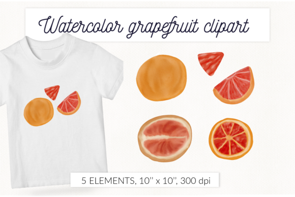Watercolor Grapefruit Sublimation Citrus Illustration Illustrations Imprimables Par StudioSVG