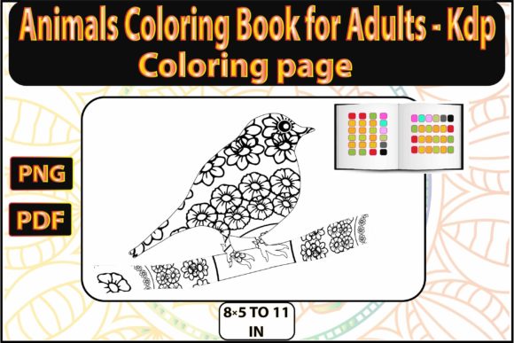 Spring Birds Animals Coloring Page Kdp Graphic Coloring Pages & Books Adults By burhanflatillustration29