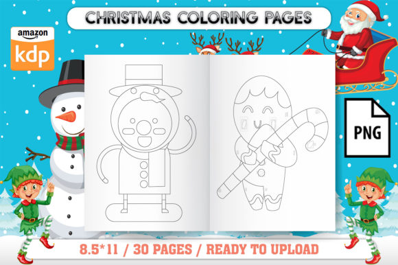 Christmas Coloring Pages for Girls Gráfico Páginas y libros de colorear para niños Por Salam Store