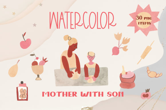Mother Son Clip Art Graphic Illustrations By moominminina
