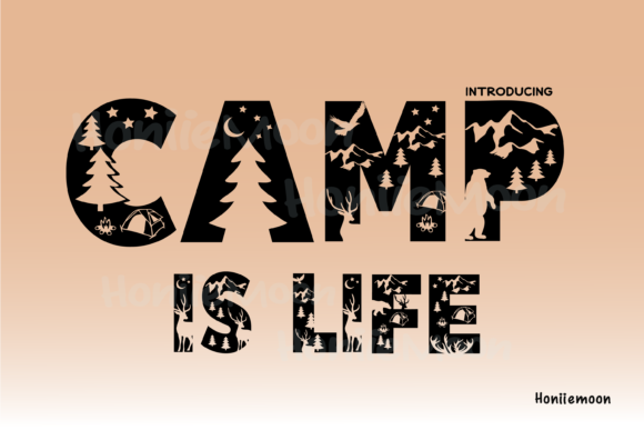 Camp is Life Dekorative Schriftarten Schriftart Von ็Honeymons
