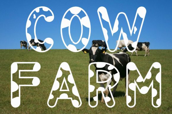 Cow Farm Decorative Font By Doodle Alphabet Master