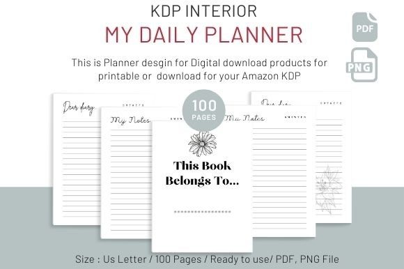 Simple Lined My Diary Page Gráfico Interiores KDP Por mixxdigitaldesign