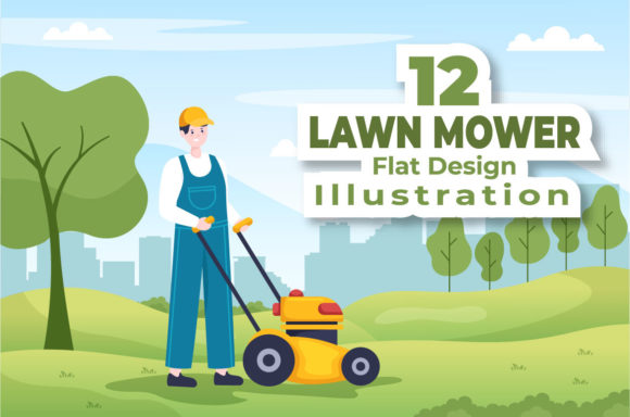 12 Lawn Mower Illustration Graphic Illustrations By denayunecf
