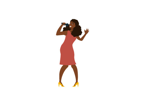 African-American Singing Karaoke Female Music Craft Cut File By Creative Fabrica Crafts