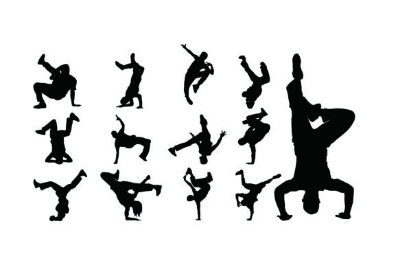 Various Breakdance Pose Silhouettes Afbeelding Crafts Door Arief Sapta Adjie