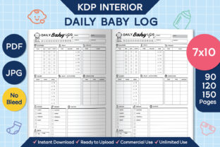 7x10 Daily Baby Log | KDP Interior Illustration Intérieurs KDP Par Emery Digital Studio 1