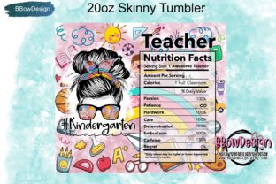 Kindergarten Teacher Life Nutrition Fact Gráfico Modelos de Impressão Por BbowDesign 2