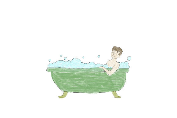 Man in Bubble Bath Watercolor Badezimmer Craft-Schnittdatei Von Creative Fabrica Crafts