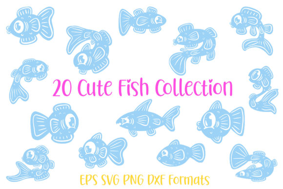 20 Fish Illustration Cartoon Fish Logo Grafica Icone Di squeebcreative
