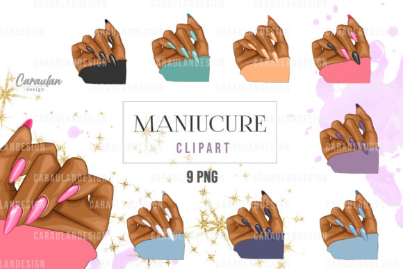 Nail Art Clipart, Manicure, Hands, Nails Graphic Illustrations By CaraulanDesign