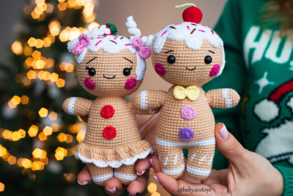 Christmas Gingerbread Graphic Crochet Patterns By BabyEcoToys