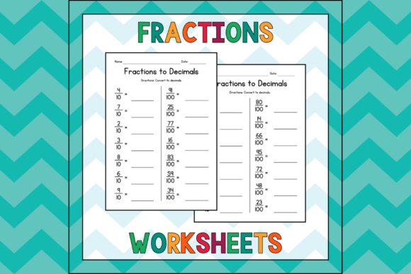 Converting Fractions to Decimals Graphic 3rd grade By atlasart