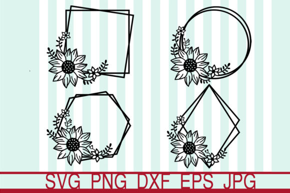 Floral Frame Svg, Sunflower Frame Svg Graphic Crafts By AulArt