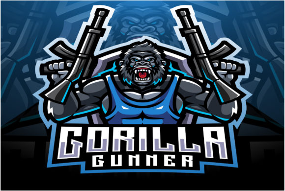 Gorilla Gunners Esport Mascot Logo Graphic Illustrations By visink.art