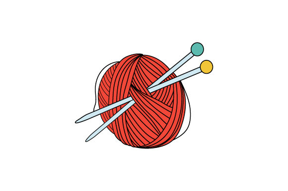 Ball of Yarn with Knitting Needles Hobbies File creazione per il taglio Di Creative Fabrica Crafts