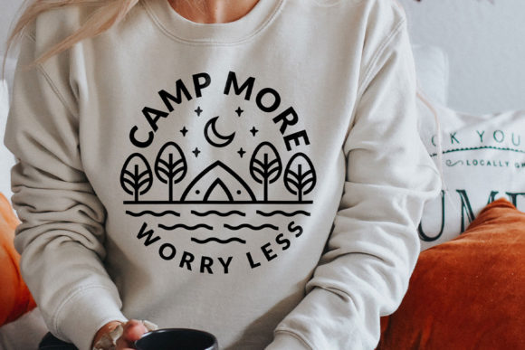 Camp More Worry Less Graphic T-shirt Designs By isbrand