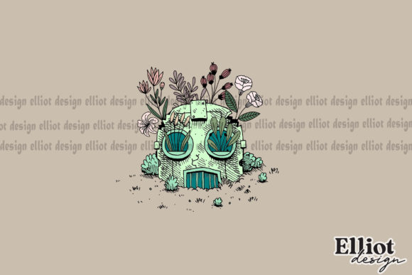 Robot Head Flowers Sublimation Gráfico Manualidades Por Elliot Design