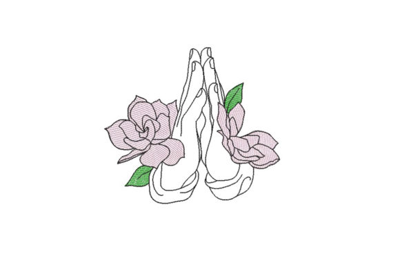 Hands Are Praying Religion & Faith Embroidery Design By GromDesign