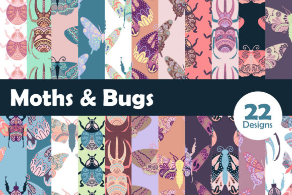 Moths & Bugs Graphic Patterns By sheconteng