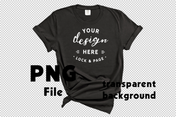PNG Black Comfort Colors 1717 Mockup Tee Graphic Product Mockups By lockandpage