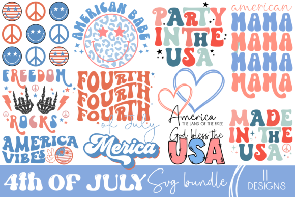 4th of July Svg Bundle, Patriotic Design Graphic Crafts By Rumi Design