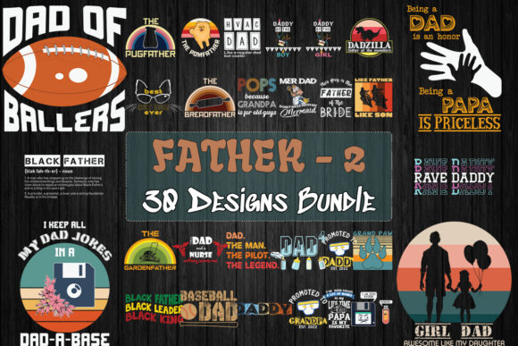 Father 2 Bundle SVG 30 Designs Bundle By Pecgine