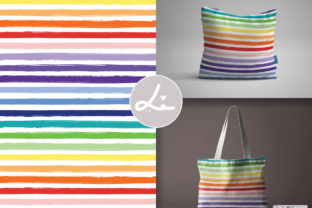 Rainbow Stripe Seamless Pattern Graphic Patterns By lindoet23