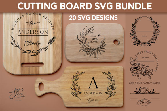 Cutting Board SVG Bundle Kitchen Sign Graphic Crafts By Paperjamlab
