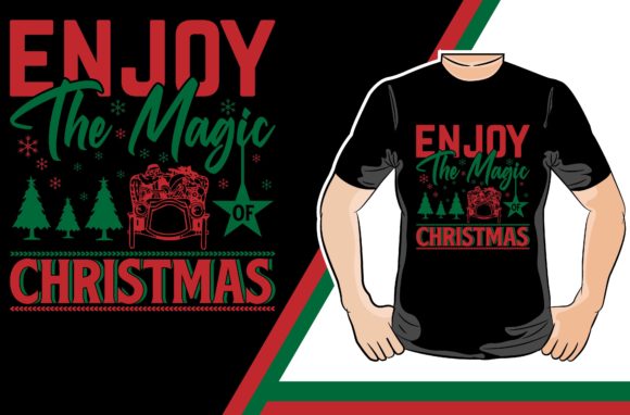 Enjoy the Magic of Christmas T-shirt Afbeelding Afdruk Sjablonen Door ringku2r2