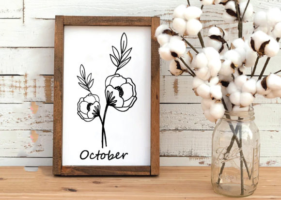 October-wild Flower Graphic Print Templates By funnySVGmax