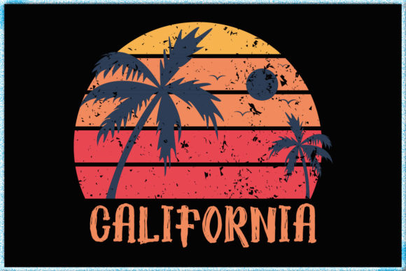 California Beaches T Shirt Design Grafik T-shirt Designs Von Teamwork