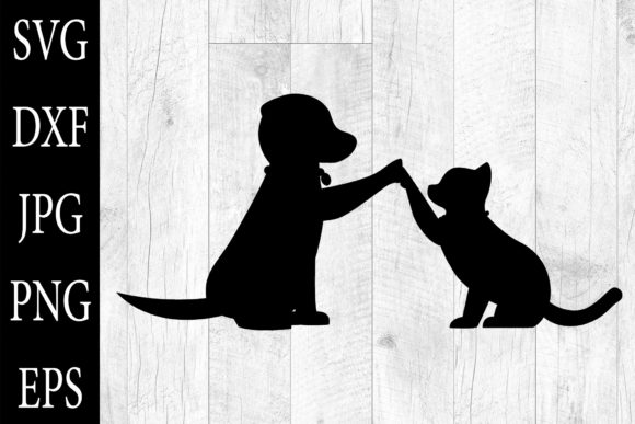 Cat and Dog Silhouettes SVG EPS PNG Graphic Crafts By Aleksa Popovic